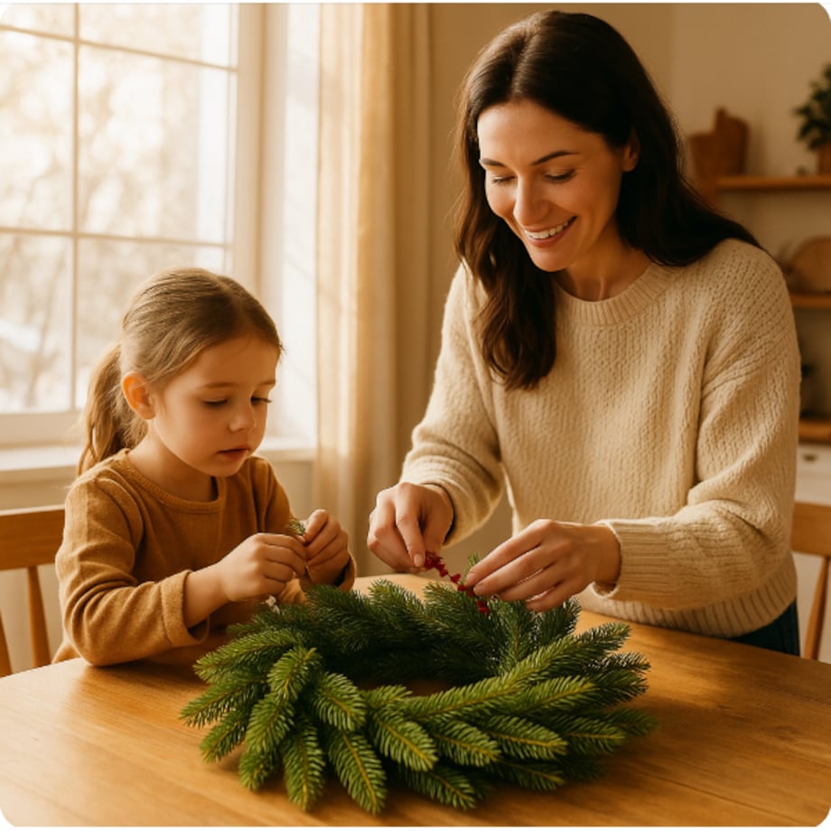 Wianek świąteczny 50 cm DUŻY stroik wieniec bożonarodzeniowy