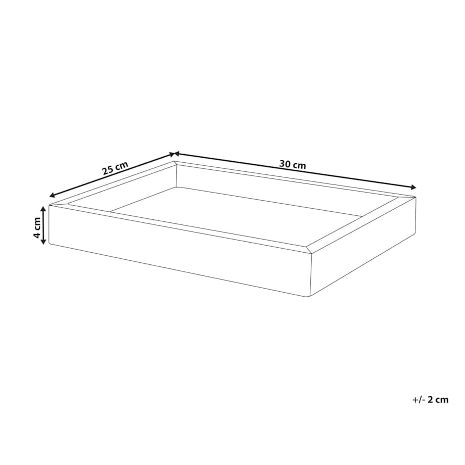 Taca dekoracyjna marmurowa prostokątna czarna RHODES