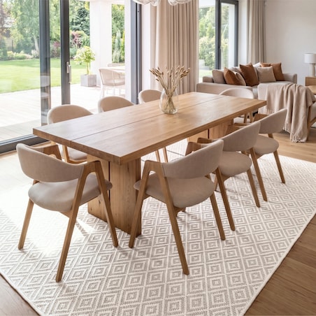 Dywan płasko tkany Noa 160x230 cm Geometryczny romby Kremowy