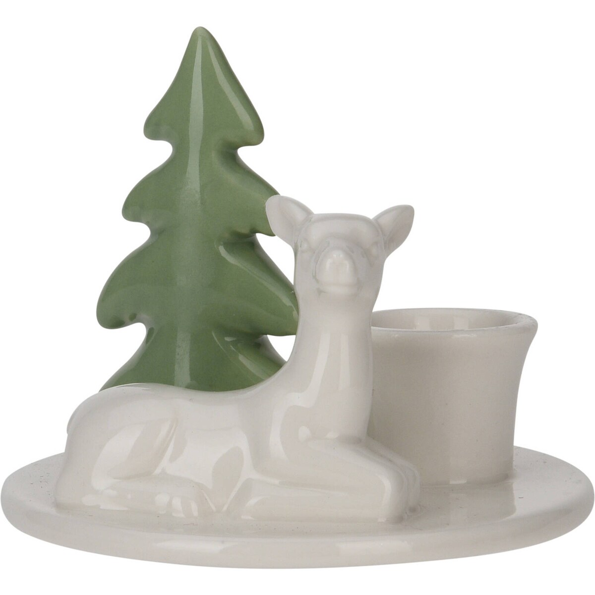 Świecznik ceramiczny z choinką, 8 cm