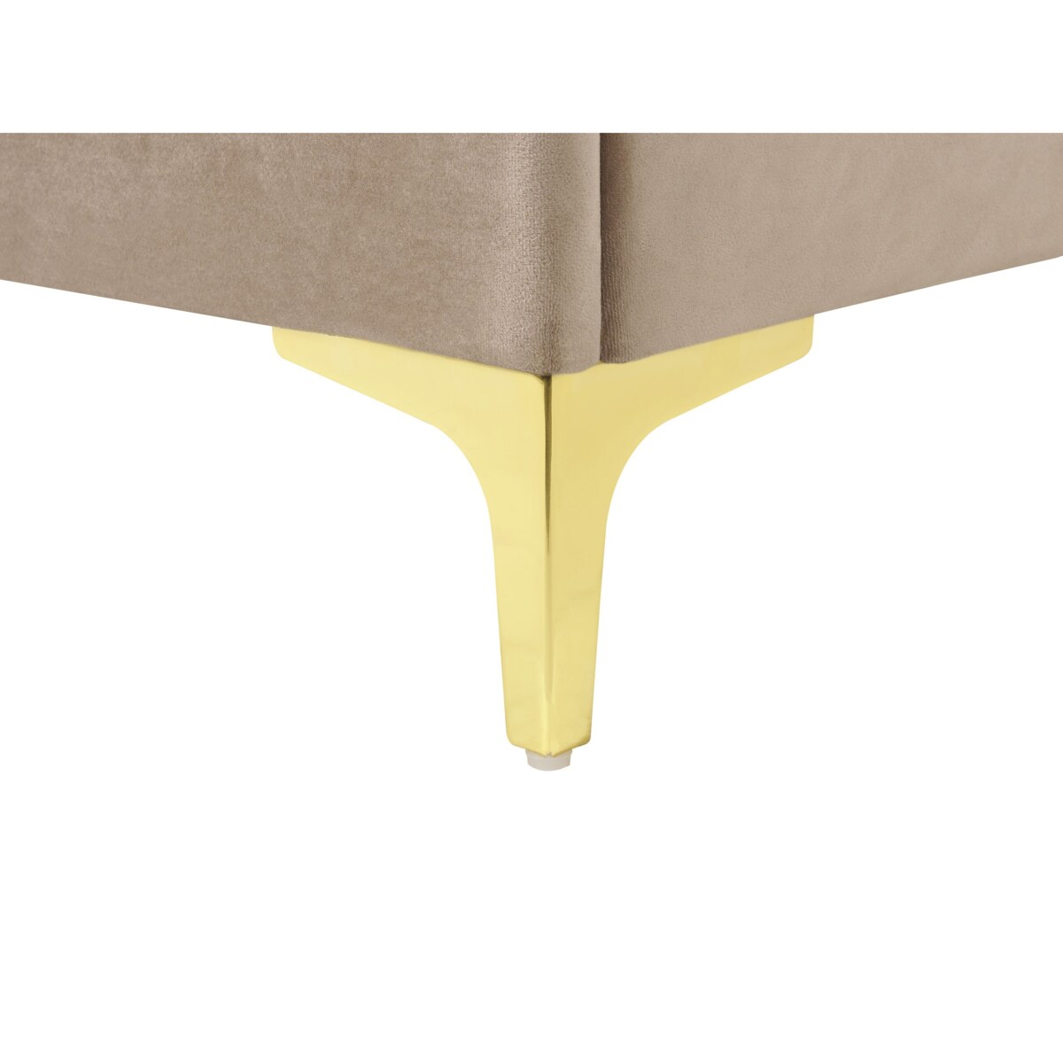 Łóżko welurowe 140 x 200 cm beżowoszare LIMOUX