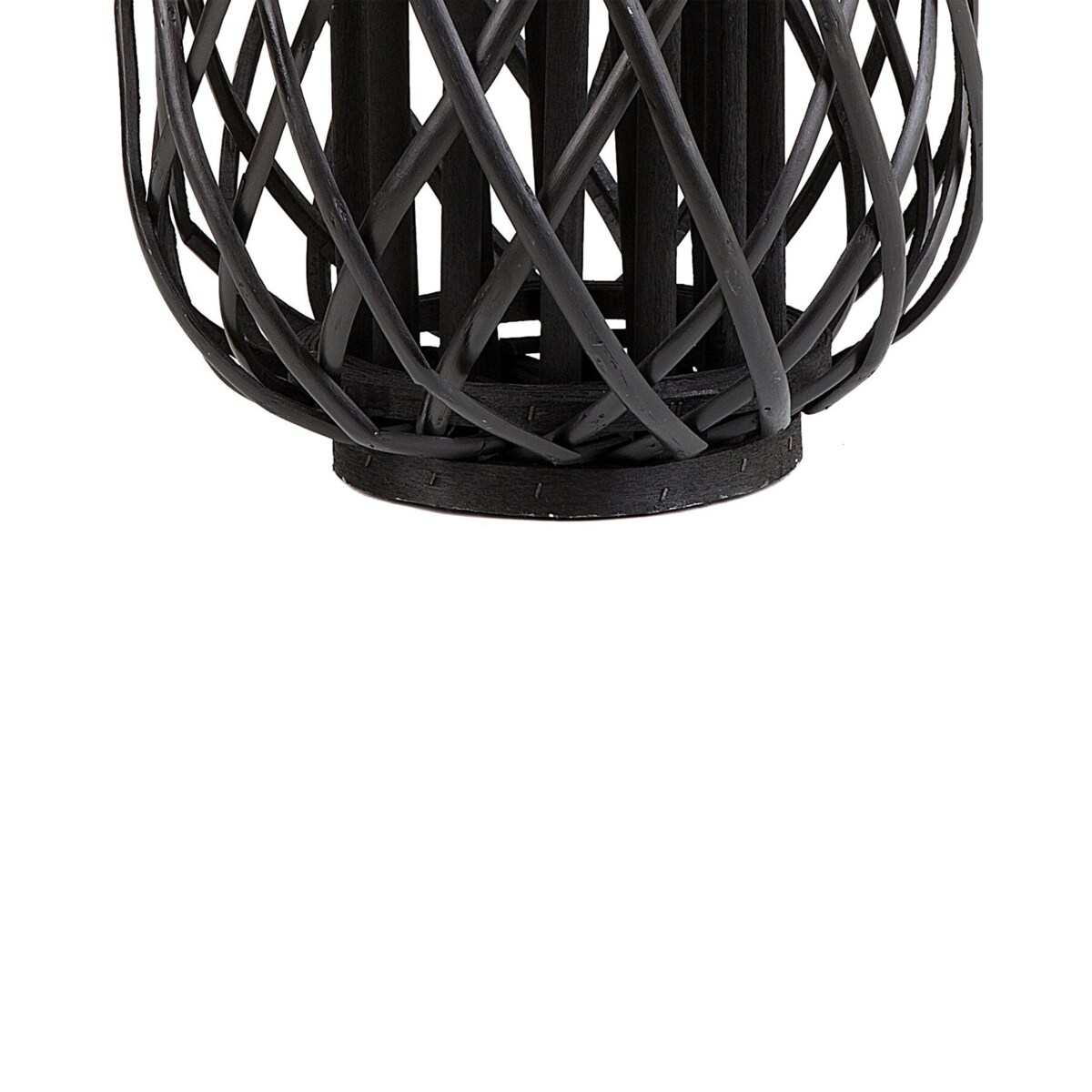 Lampion drewniany 30 cm czarny MAURITIUS