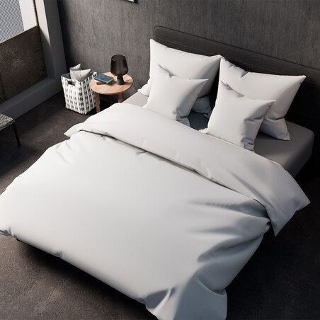 Komplet pościeli 160x200 satyna bawełniana pościel biała PAN MATERAC