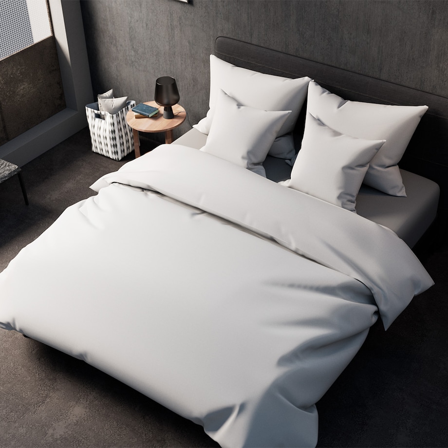 Komplet pościeli 160x200 satyna bawełniana pościel biała PAN MATERAC