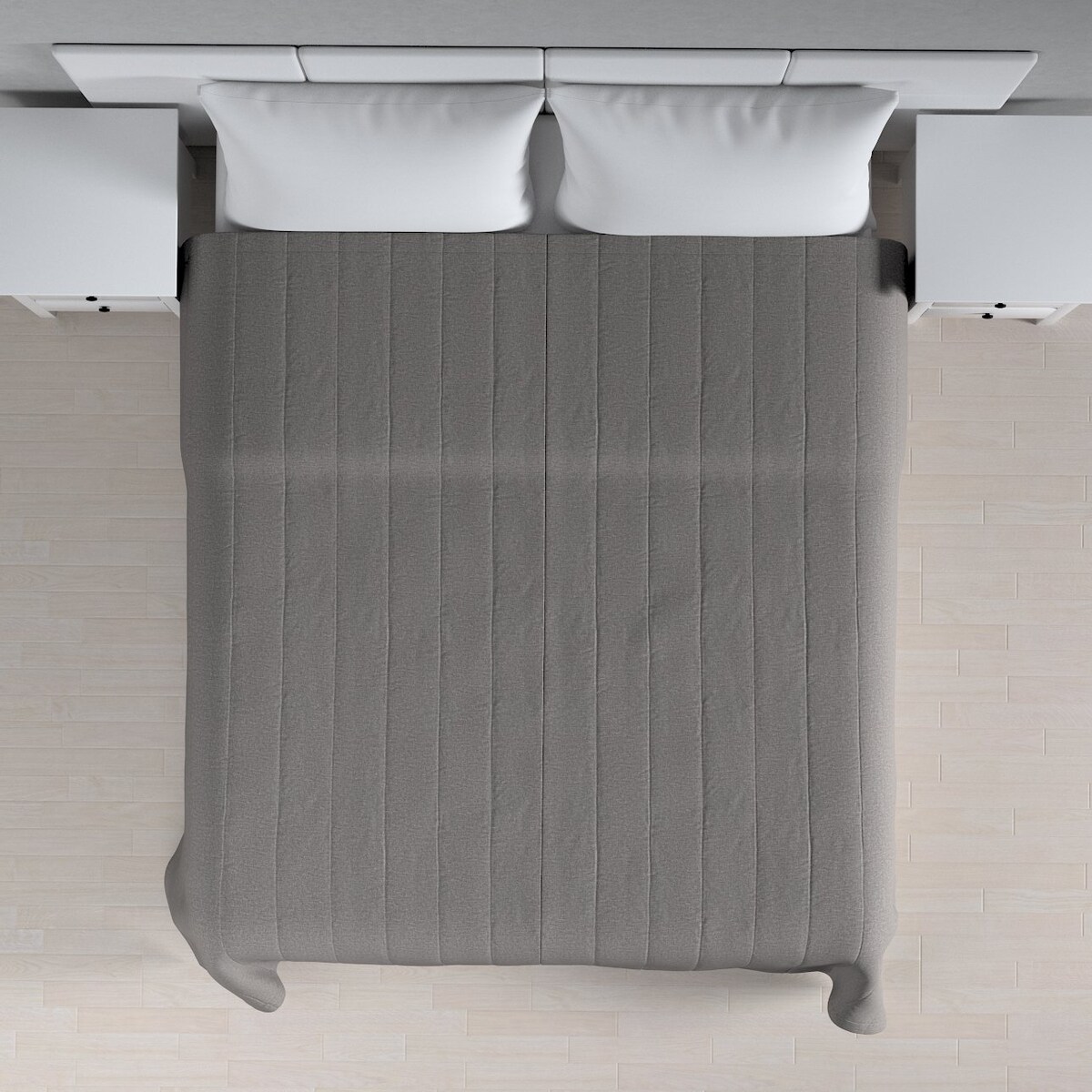 Narzuta pikowana w pasy 130x210 szary