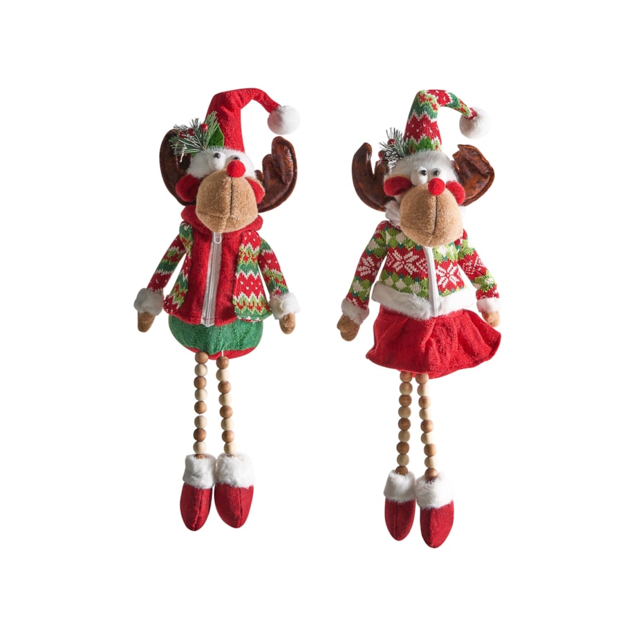 Zestaw 2 dekoracji świątecznych GEITSJOEN Renifer 55/58 cm Kolorowy