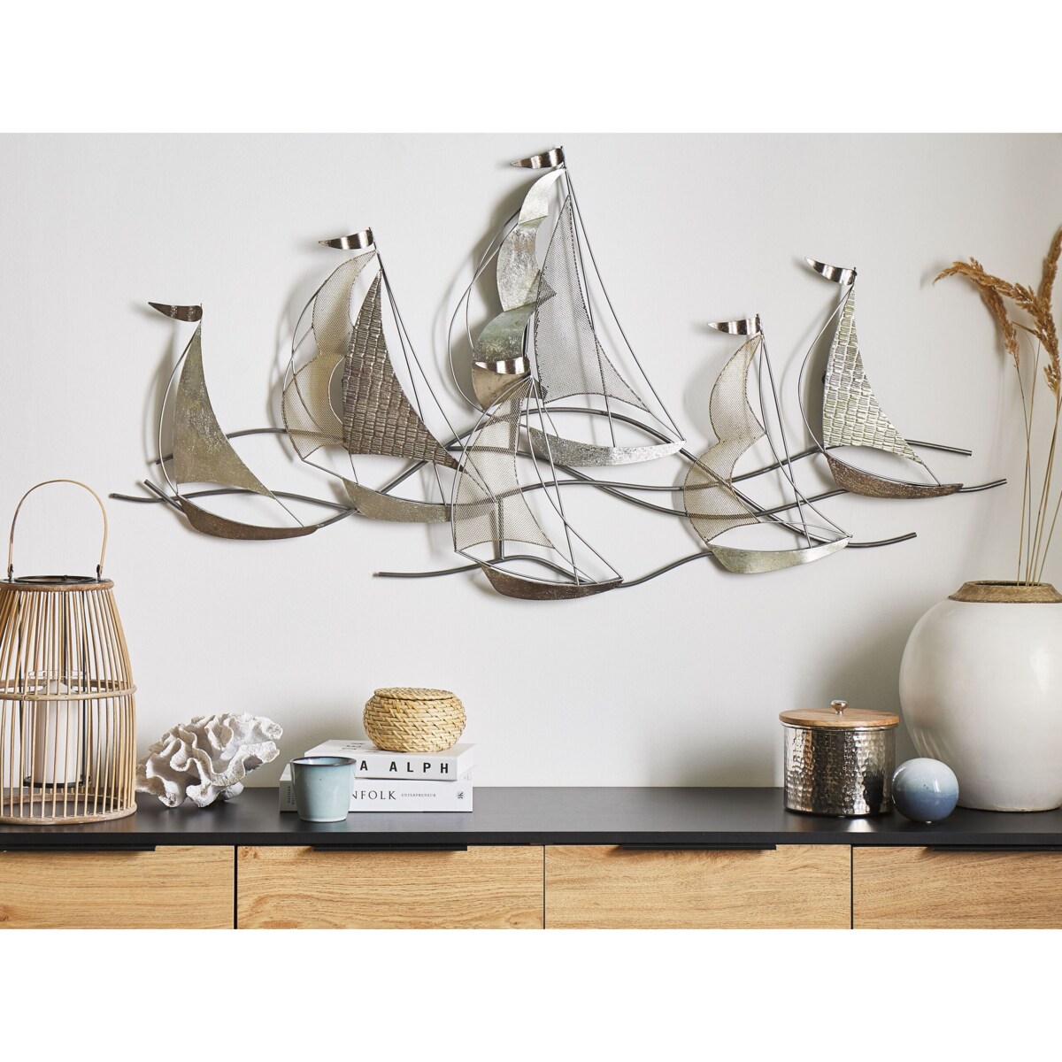 Dekoracja ścienna srebrna AMERICIUM