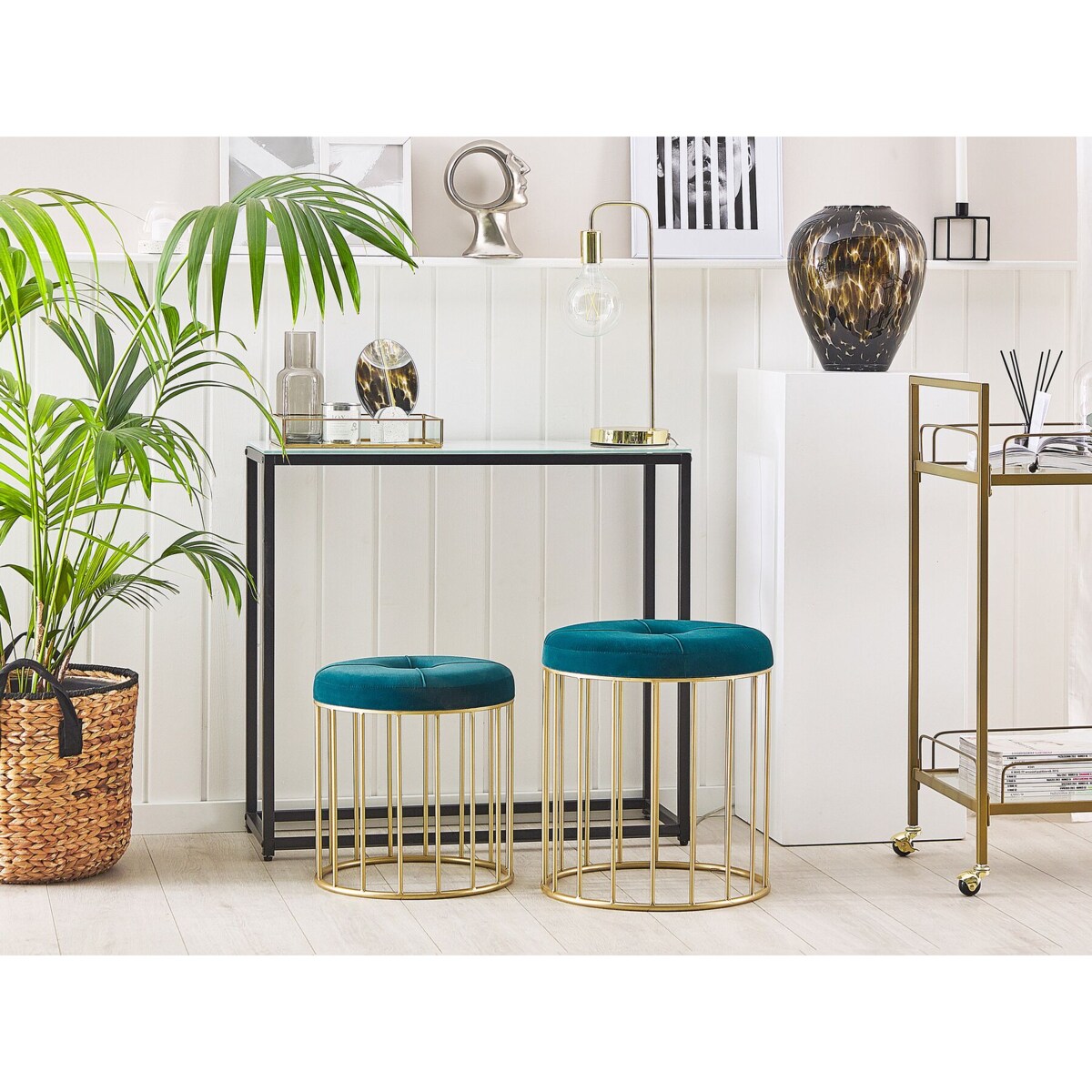 Zestaw 2 stołków niebieski LUBBOCK