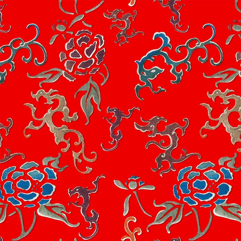 Lniany ręcznik kuchenny - wschodnia czerwień