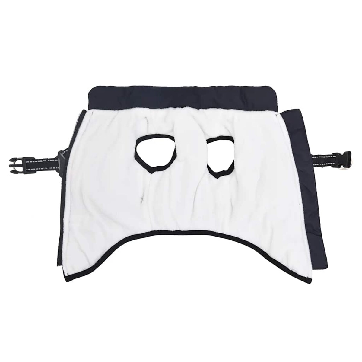 vidaXL Płaszcz dla psa z szelkami, wodoodporny, granatowy, L32