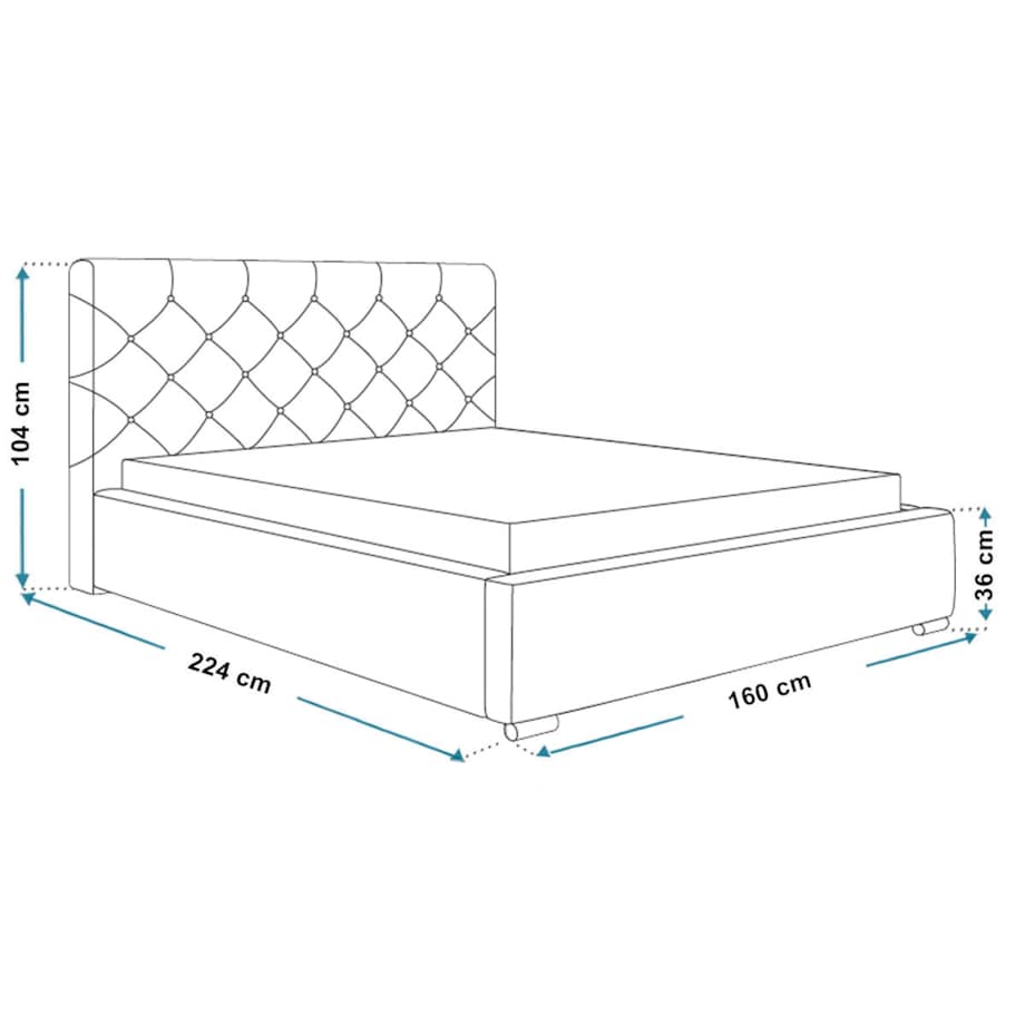 Łóżko tapicerowane 140x200 BEN 11 - ciemna zieleń