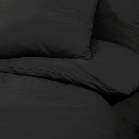 vidaXL Zestaw pościeli, czarny, 240x220 cm, lekka mikrofibra