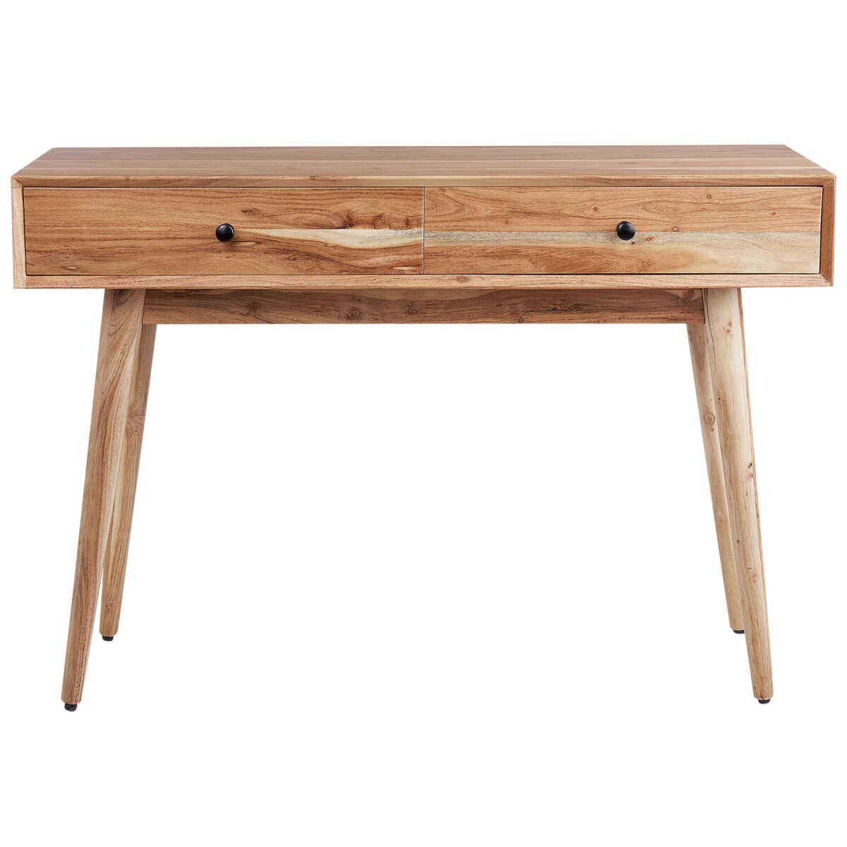 Konsola 2 szuflady z drewna akacjowego jasna FULTON