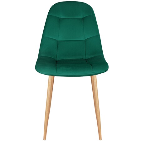 Krzesło tapicerowane do salonu jadalni welurowe pikowane nowoczesne zielone