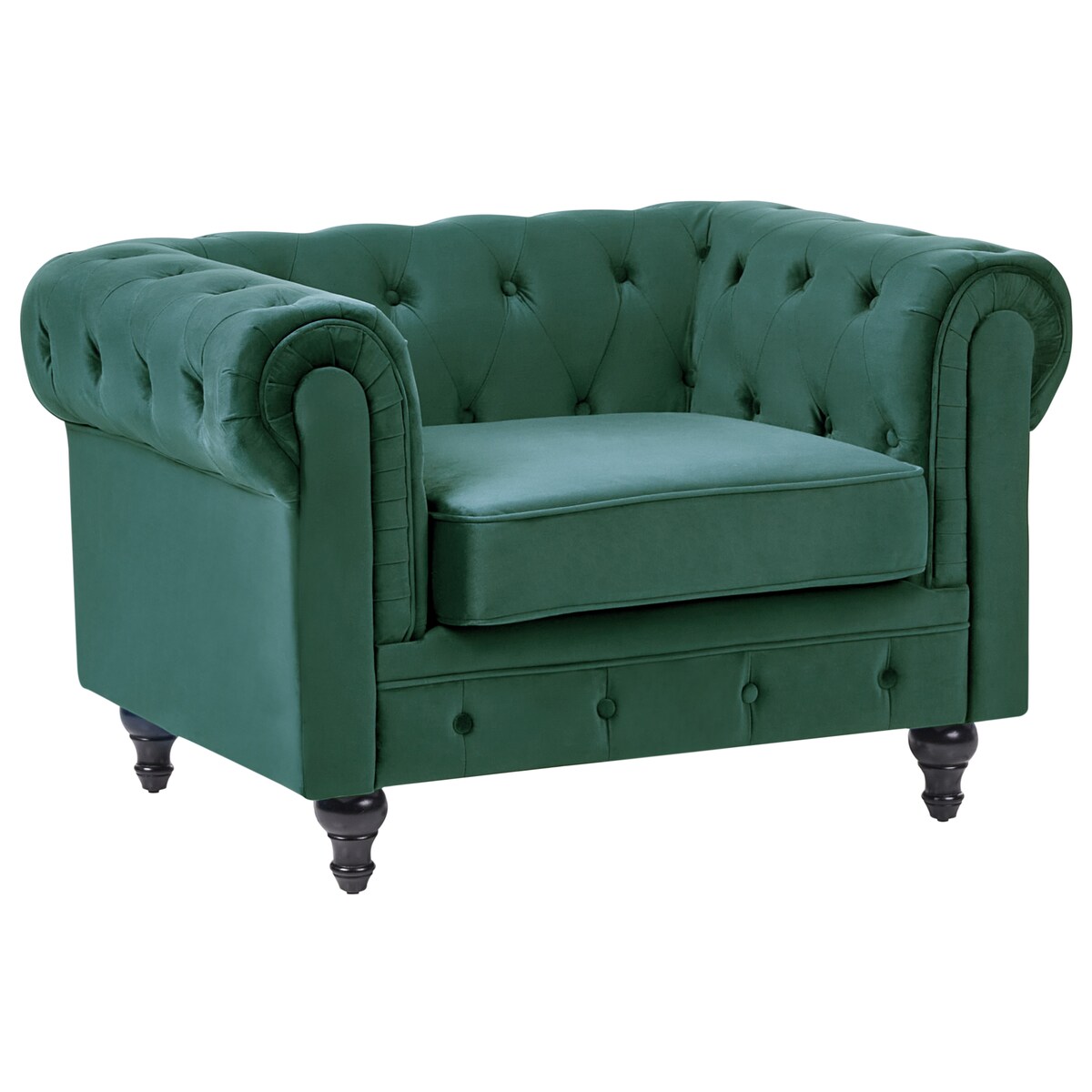 Fotel CHESTERFIELD Welur Szmaragdowy
