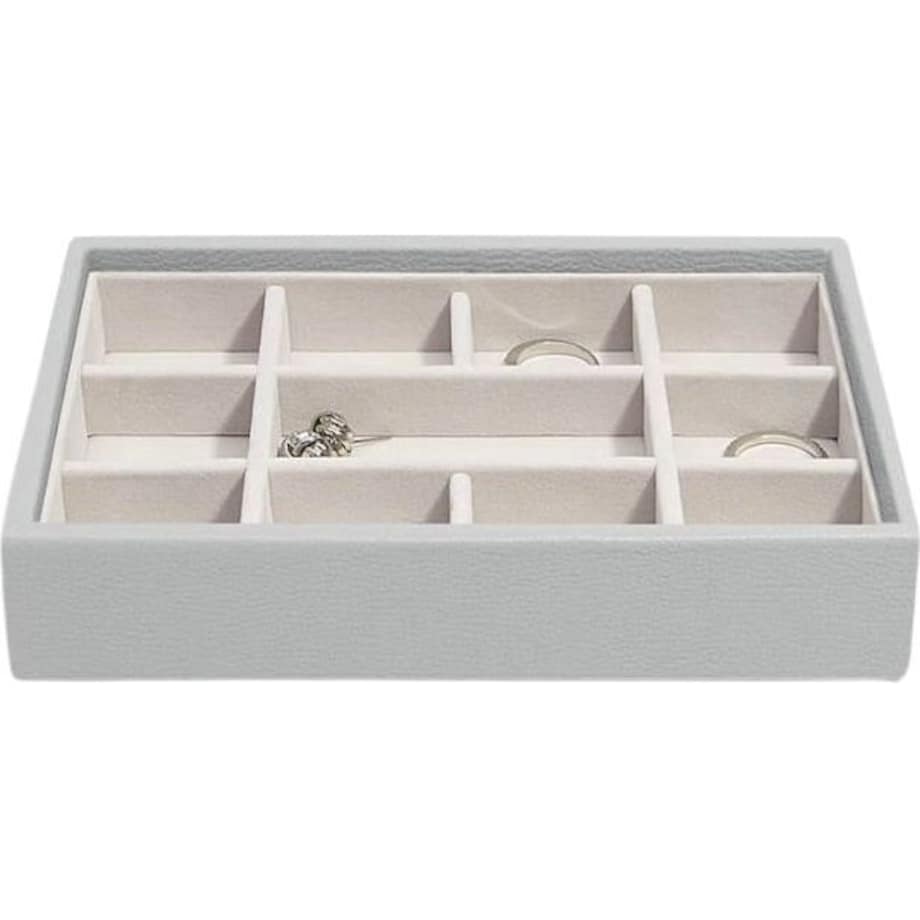 Szkatułka na biżuterię Stackers 11 komorowa mini kamienna szarość