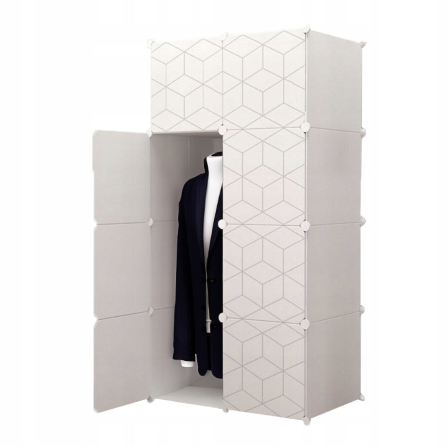 Szafa Modułowa Ubraniowa Geometric Garderoba Organizer Biała Duża Pojemna