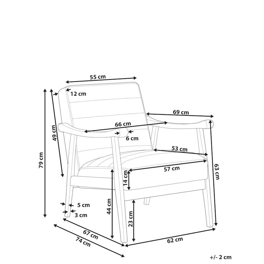 Fotel LEKNES Ekoskóra Brązowy