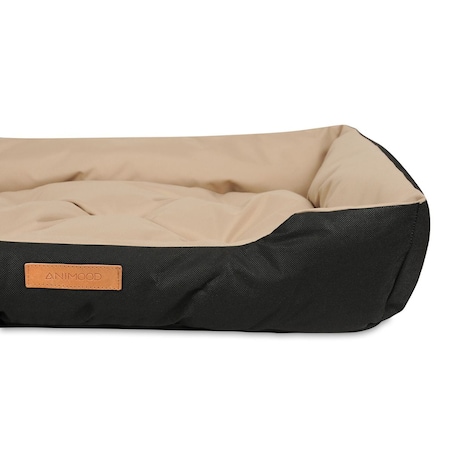 Animood Legowisko pikowane Milo rozmiar: uniwersalny, kolor: beżowy/czarny, materiał:kodura/wigofil