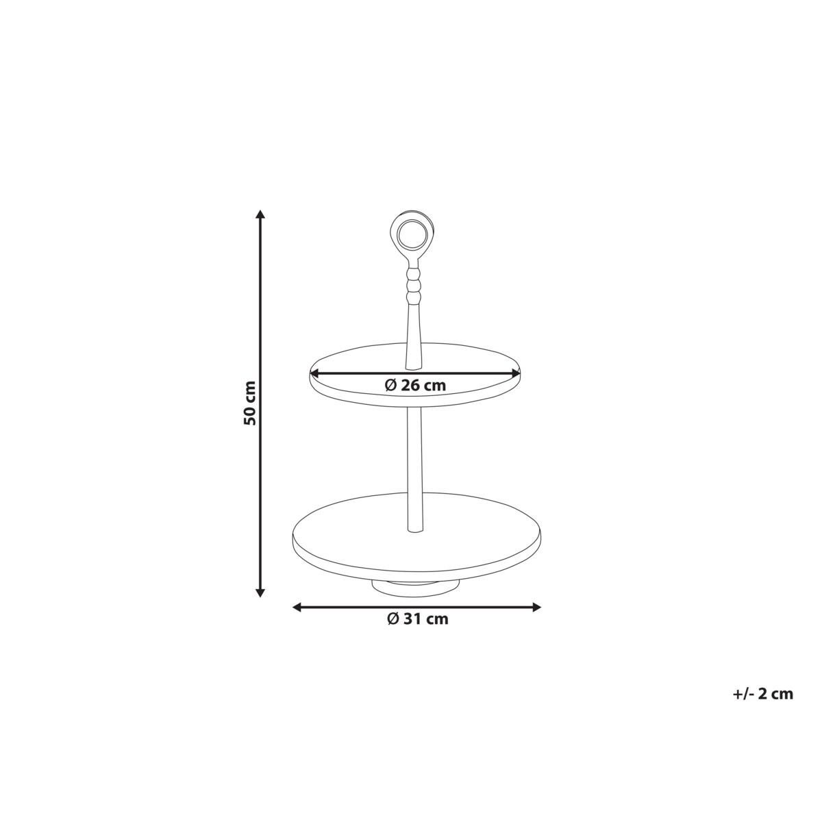 Patera 2-piętrowa złota z białym TARUM