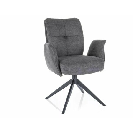 Krzesło tapicerowane WING BREGO ciemnoszare obracane