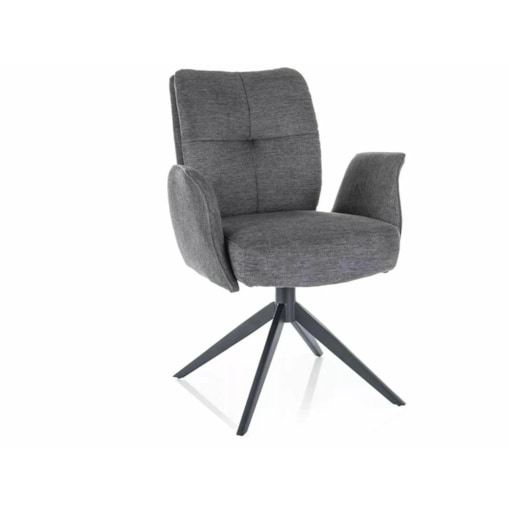 Krzesło tapicerowane WING BREGO ciemnoszare obracane