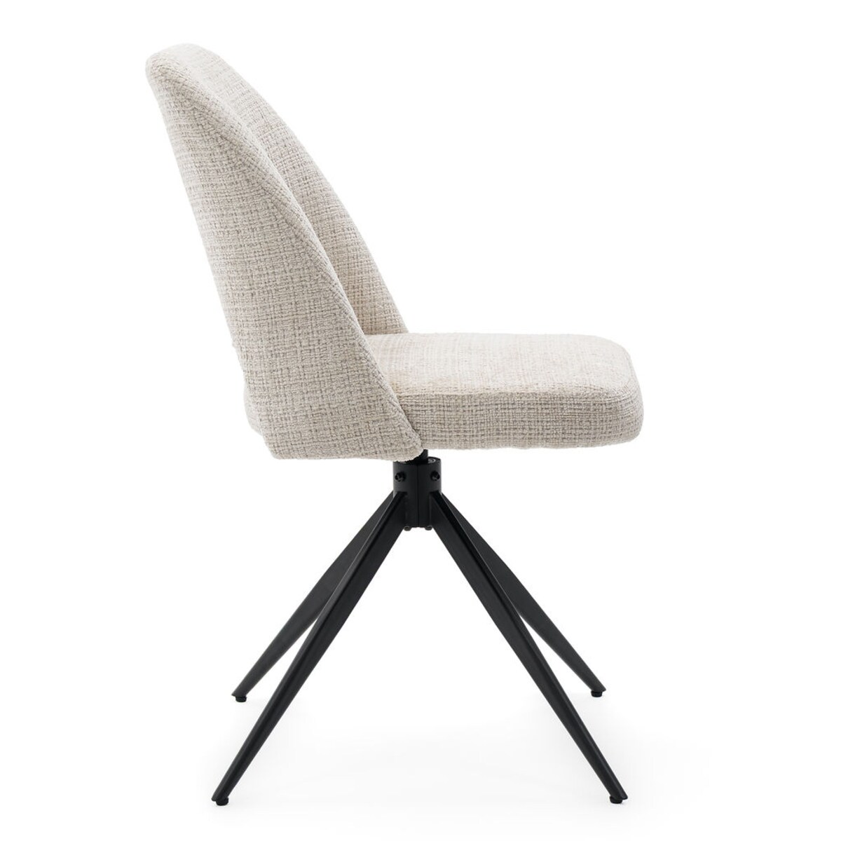 Krzesło tapicerowane obrotowe MILO II jasny beż do salonu jadalni kuchni