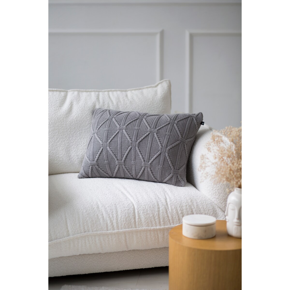 Poszewka brytyjska podłużna szara, 40 x 60 cm, La Manta