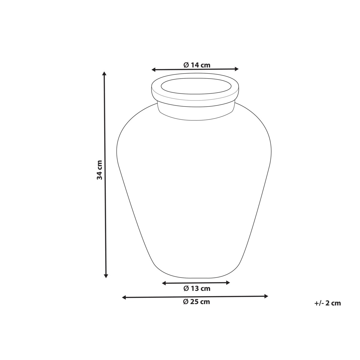 Wazon dekoracyjny z terakoty 34 cm fioletowo-beżowy AMATHUS