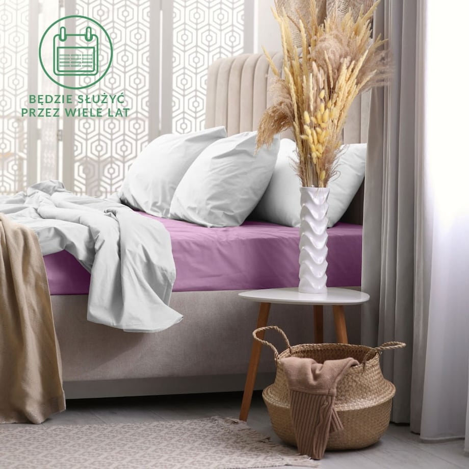 Prześcieradło frotte z gumką 90x200 kolor jasny fiolet