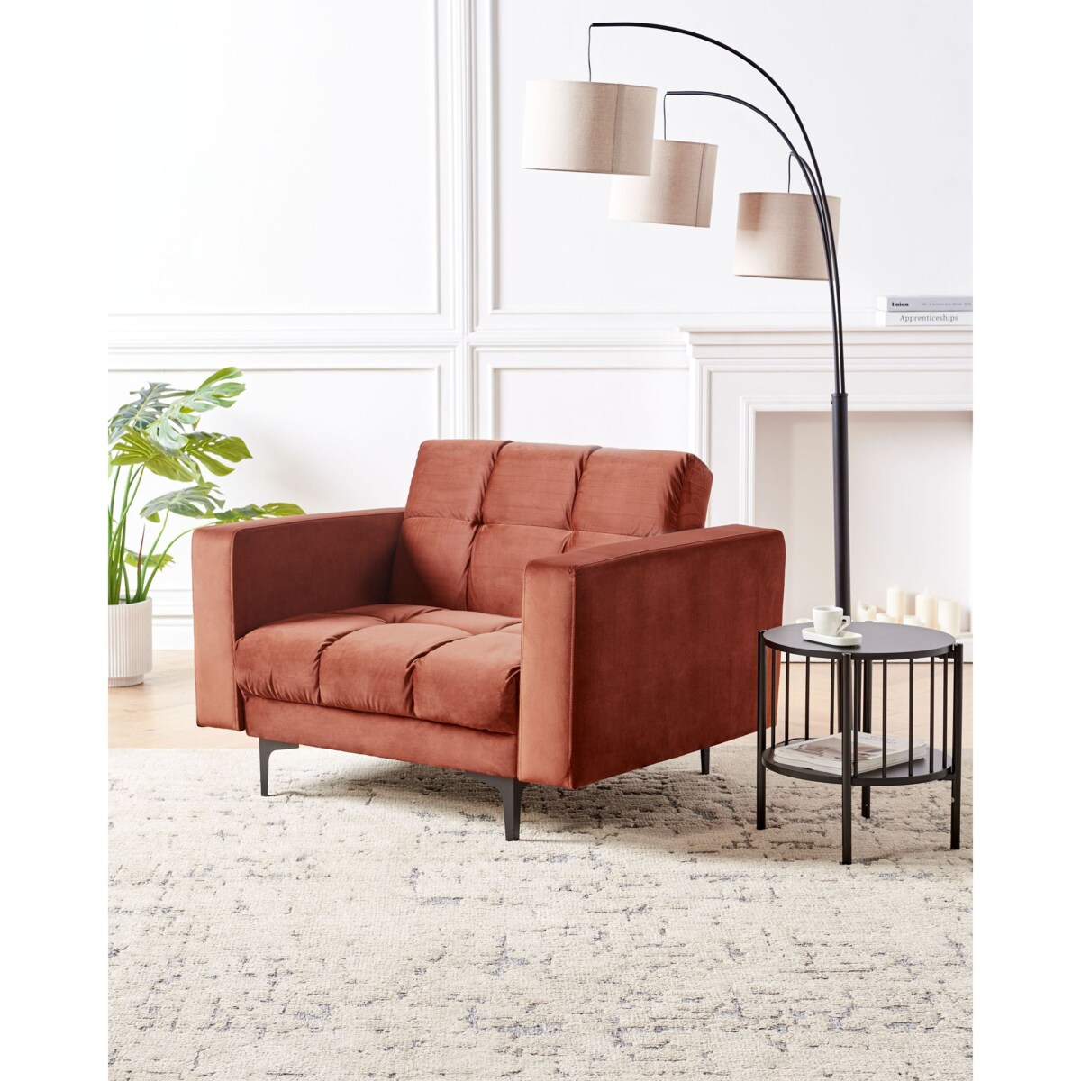 Fotel ALNES Welur Jasnoczerwony