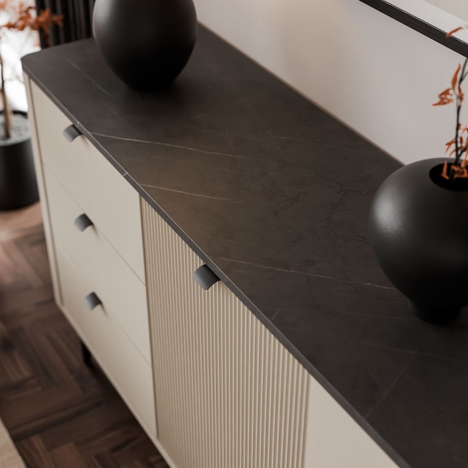 Komoda do przedpokoju AUTUMN 1D6S z sześcioma szufladami, kaszmir / szary kamień