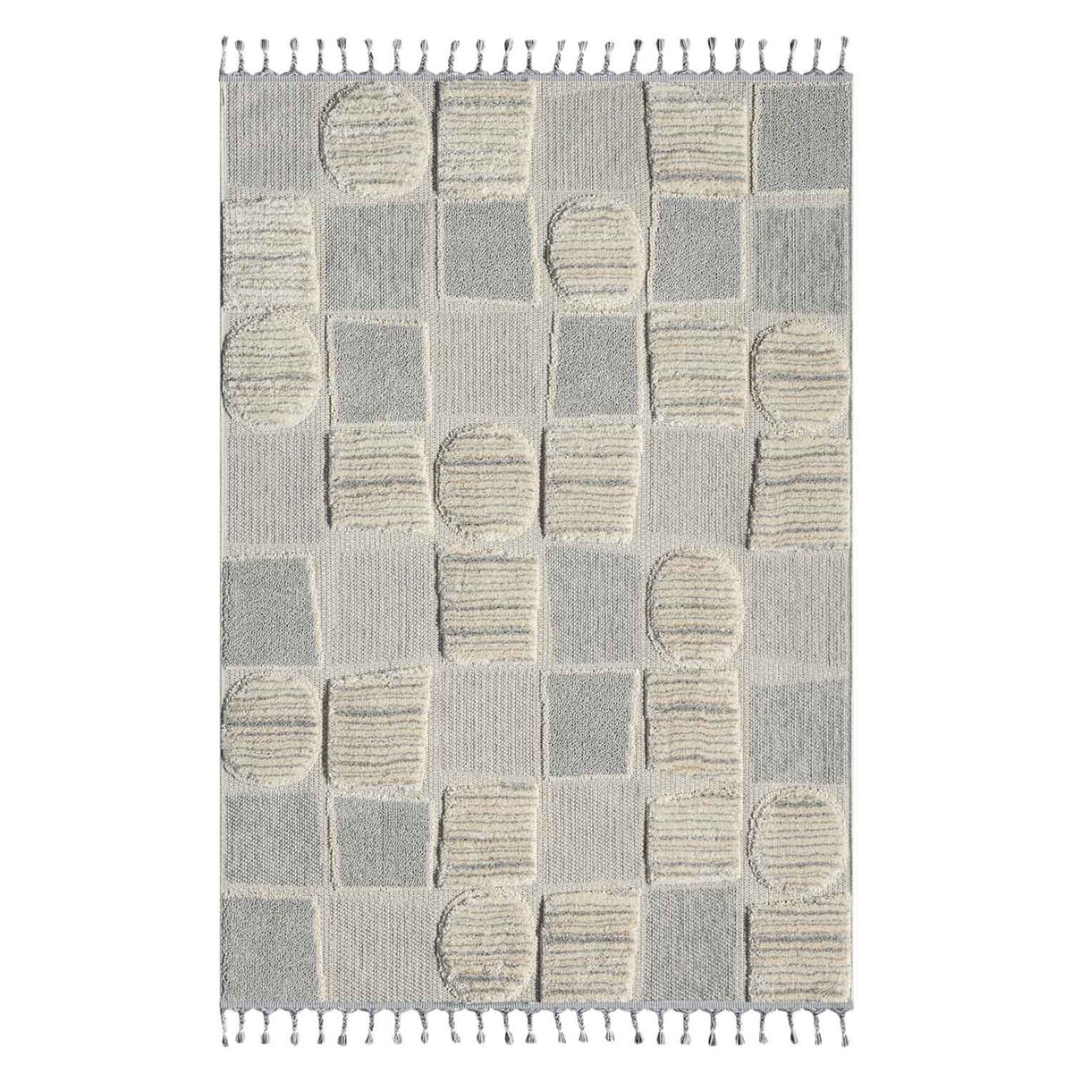 Dywan z frędzlami Cut&Loop Boho-Chic Valora 9500 Szary 140x200