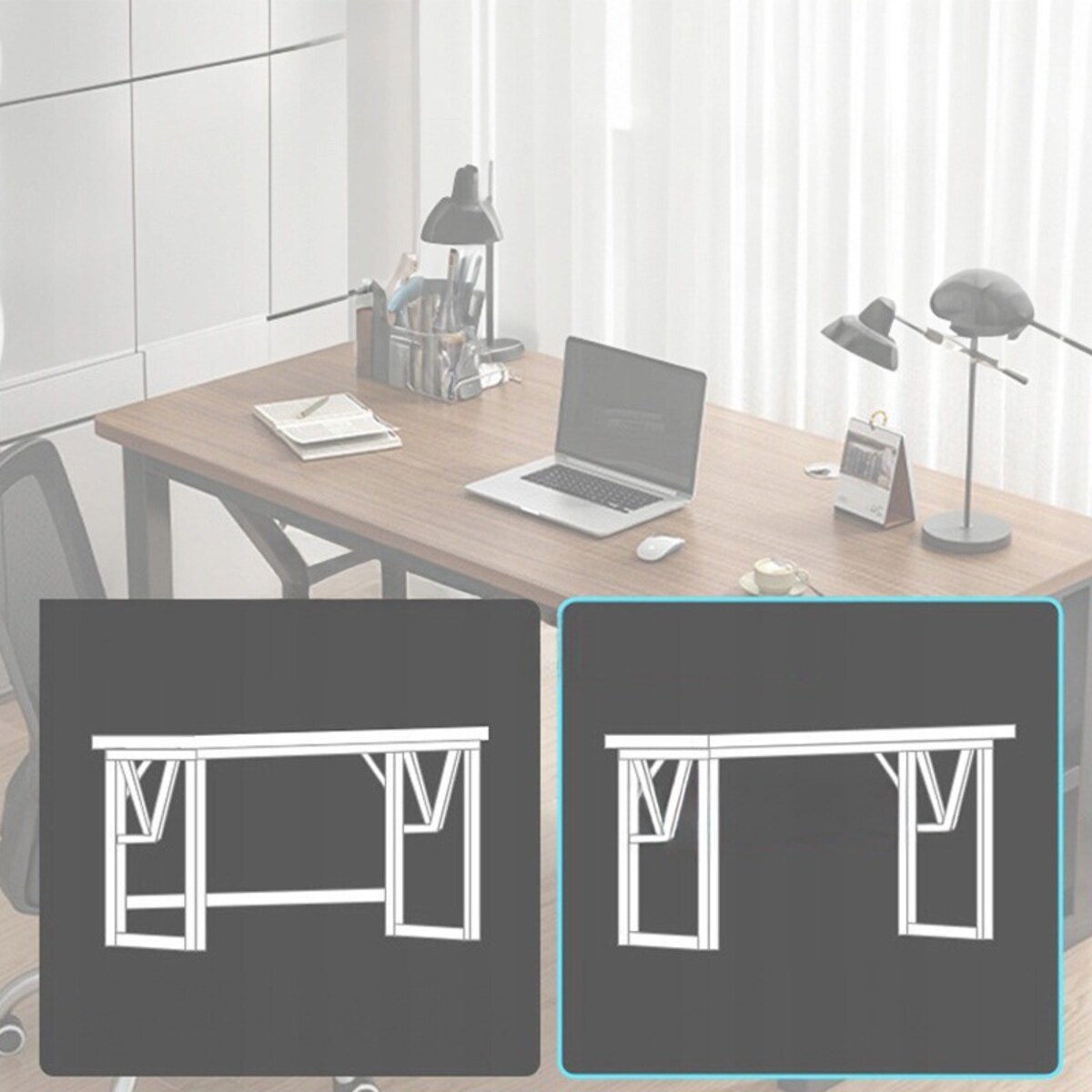 Biurko gamingowe nowoczesne komputerowe ciemny buk industrialne loft 120 cm