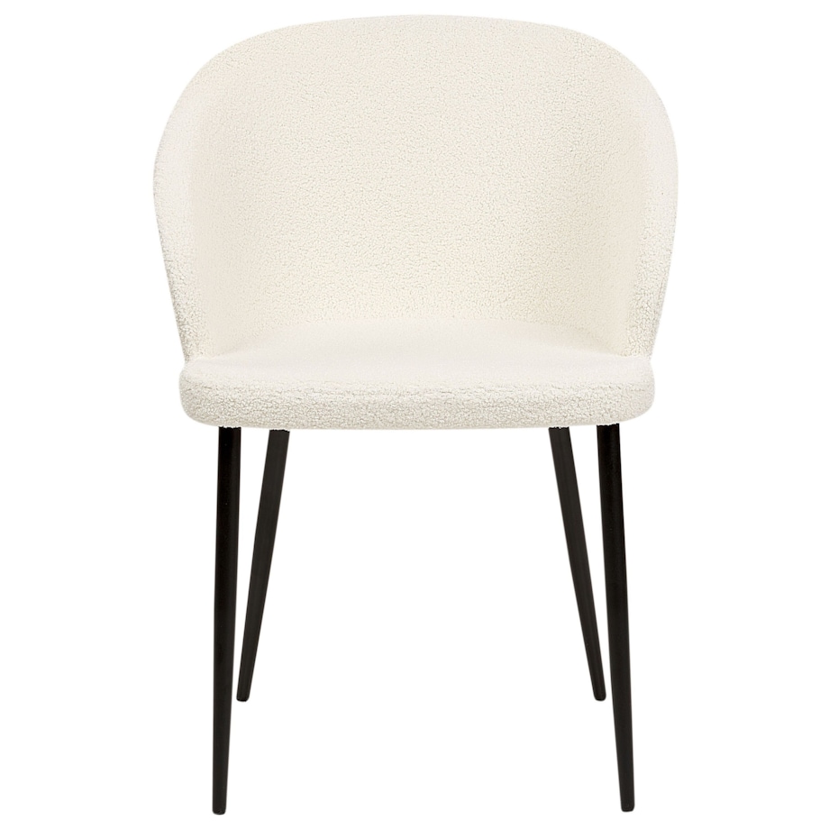 Krzesło do jadalni Zestaw 2 Boucle Złamana biel MASON