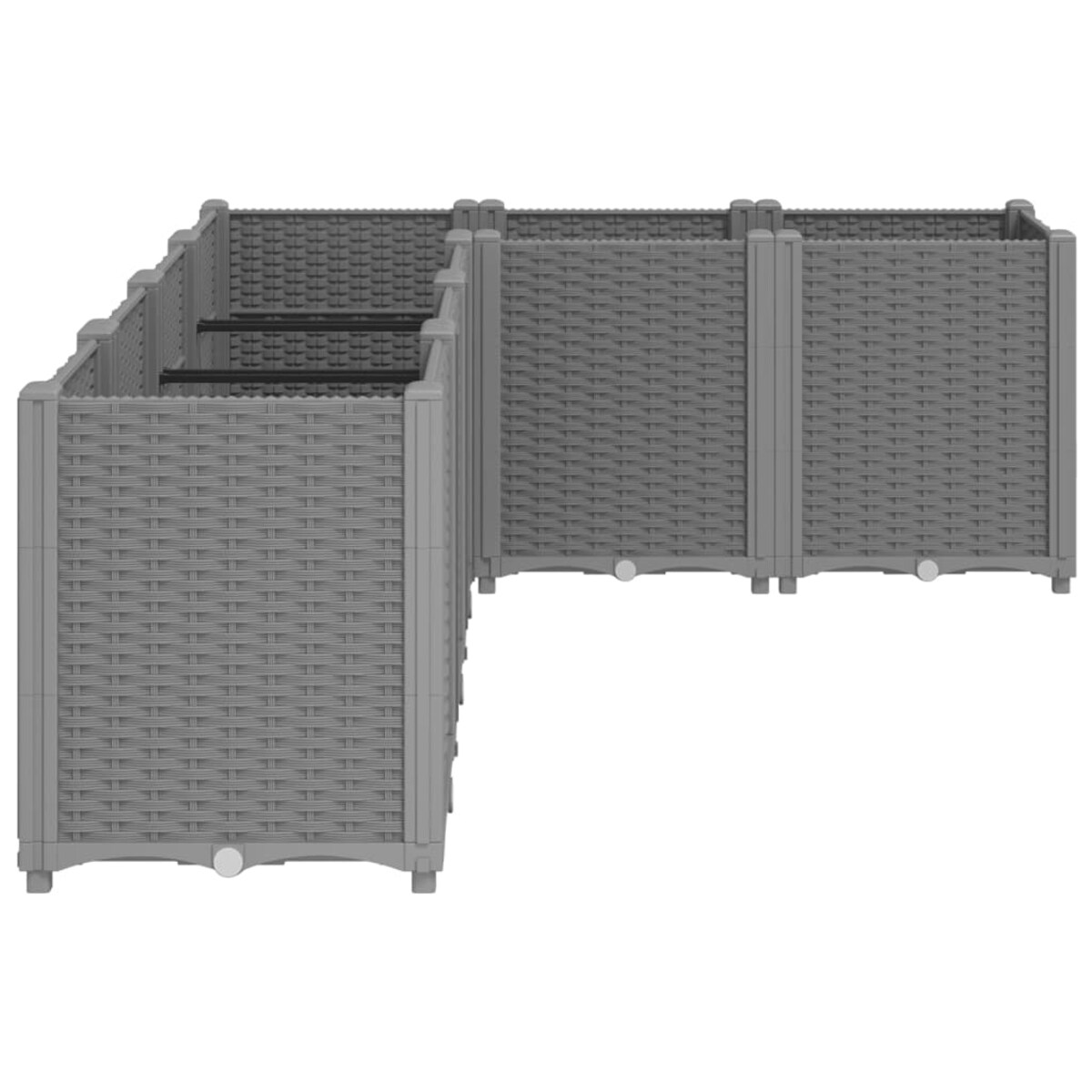 vidaXL Donica ogrodowa, jasnoszara, 160x120x53 cm, PP