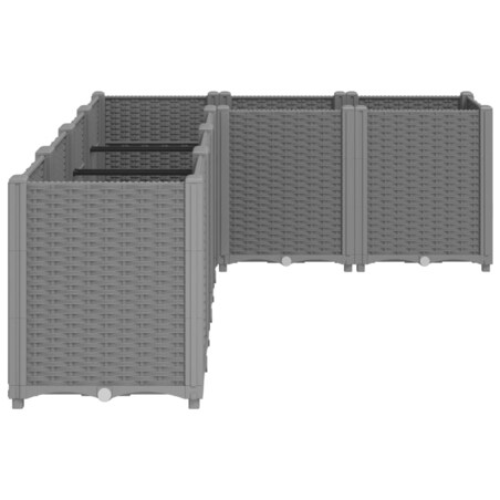 vidaXL Donica ogrodowa, jasnoszara, 160x120x53 cm, PP