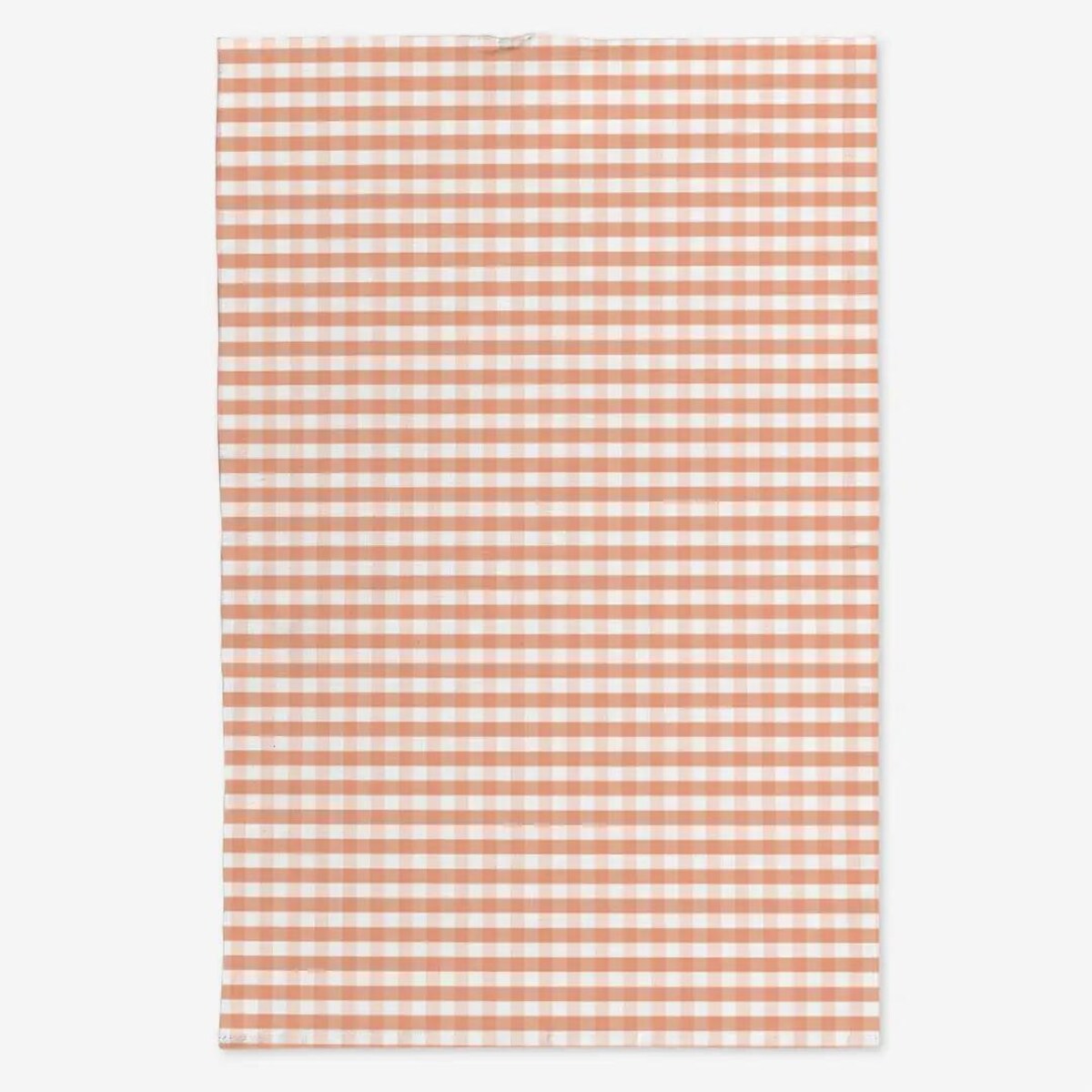 Lniany ręcznik kuchenny - brzoskwiniowa kratka