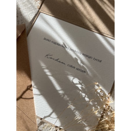 Wyjątkowa kartka ręcznie robiona na walentynki - walentynka z sercem - Kocham Cię