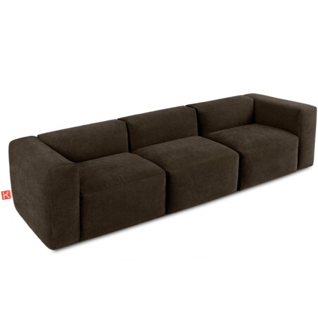KONSIMO BUFFO 3-osobowa sofa z wyjątkowo miękkim i wygodnym siedziskiem, kolor brązowy