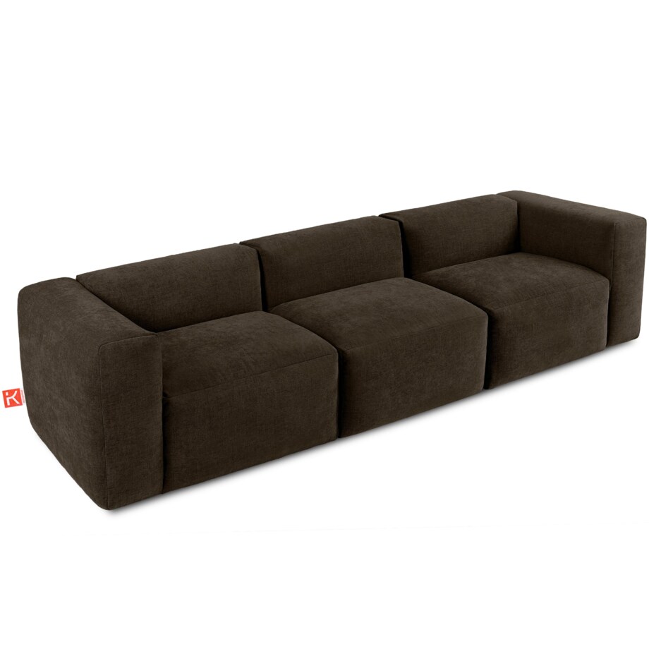 KONSIMO BUFFO 3-osobowa sofa z wyjątkowo miękkim i wygodnym siedziskiem, kolor brązowy