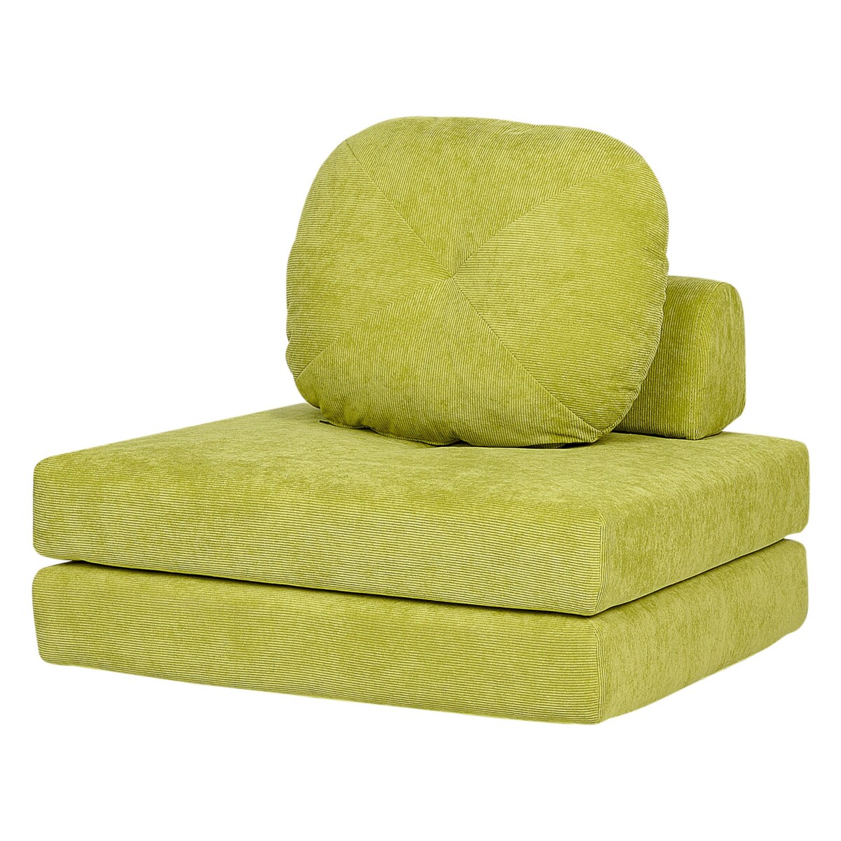 Sofa rozkładana jednoosobowa sztruksowa jasnozielona OLDEN
