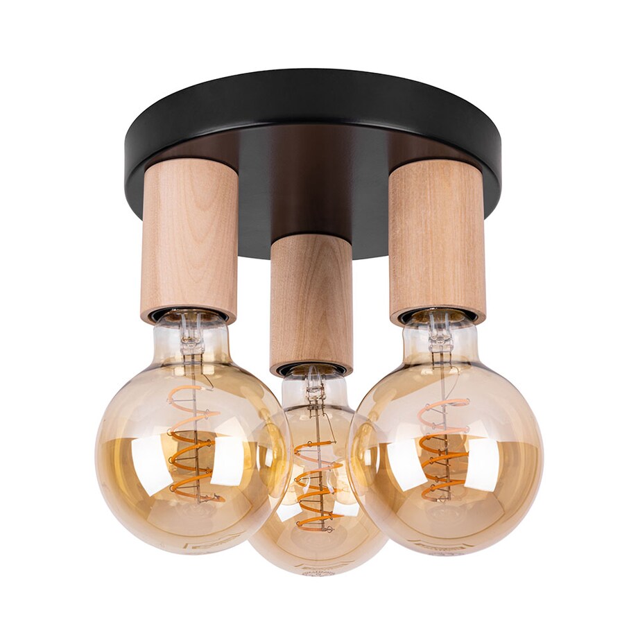 Drewniana Lampa Sufitowa BRITOP Lighting 3xE27 Max.15W LED Naturalna Brzoza FSC z Akcentem Czerni, 1szt.