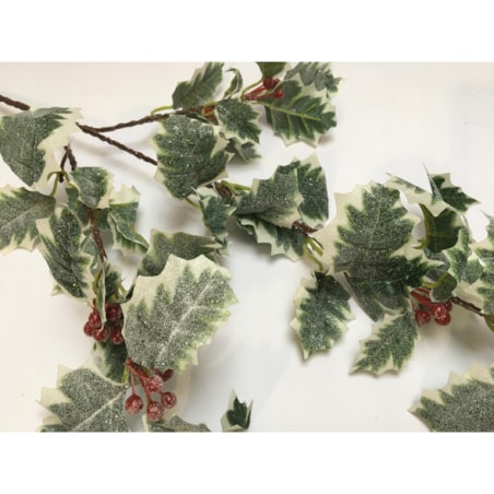 GAŁĄZKA SZTUCZNA jak żywa ośnieżona brokat OSTROKRZEW z owocami DEKORACJA
