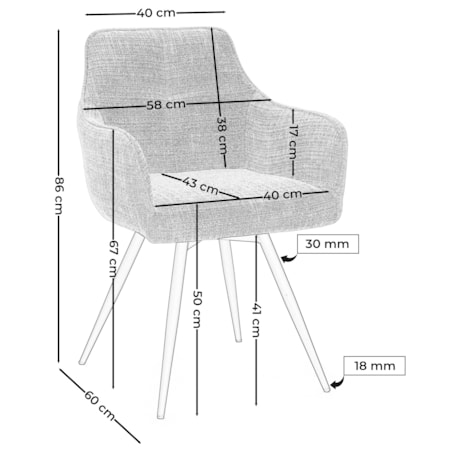 Krzesło tapicerowane obrotowe boucle do salonu QUATTRO kremowe