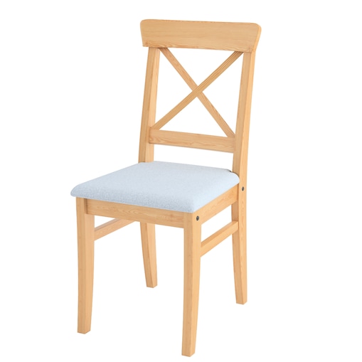 Pokrowiec na krzesło Ingolf z tapicerowanym siedziskiem, błękitny melanż, Inglof, Amsterdam