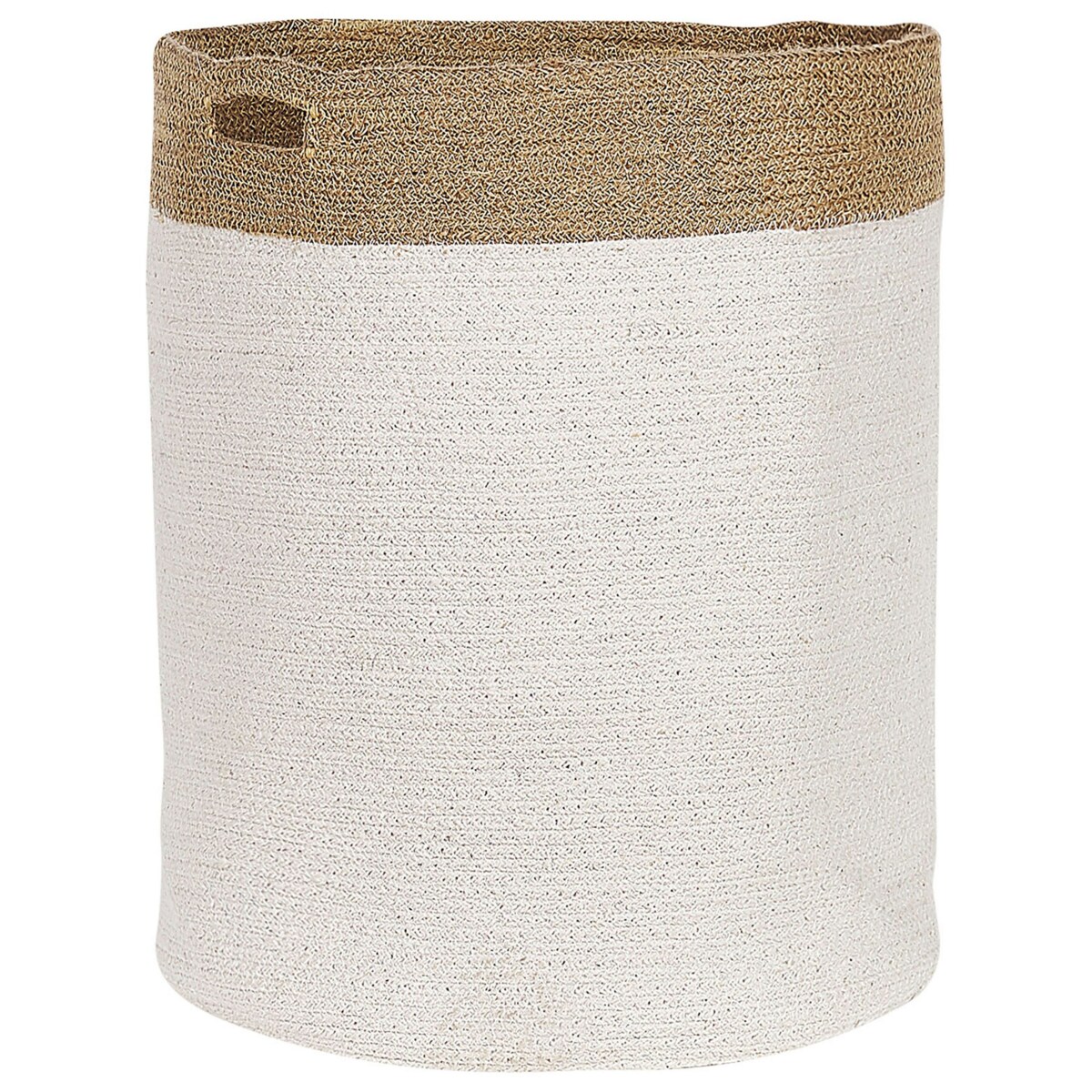 Zestaw 2 koszy bawełnianych biały z beżowym KARDH