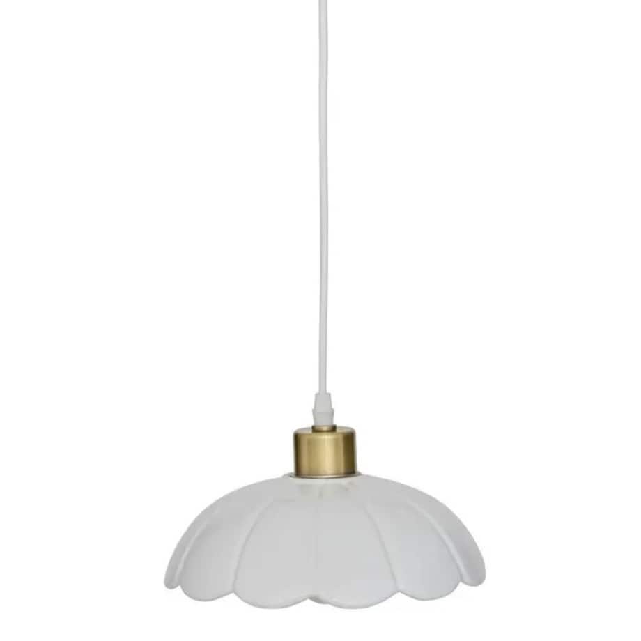 Lampa wisząca, ceramiczna, biała, Bruna, 23 cm