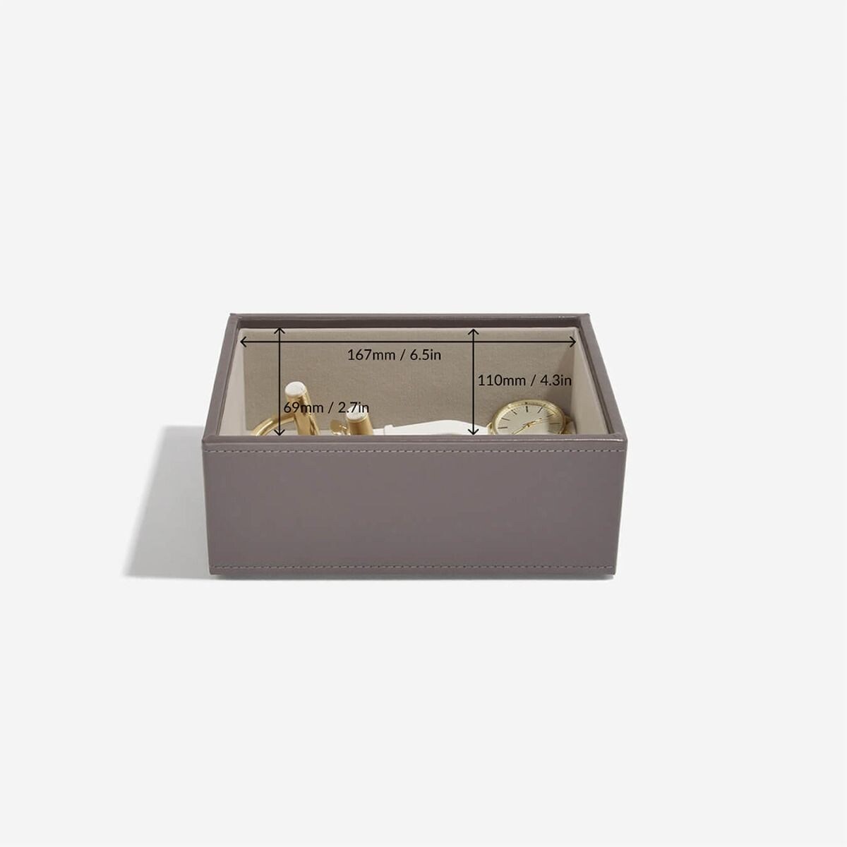 Szkatułka na biżuterię Stackers open mini szaro-beżowa