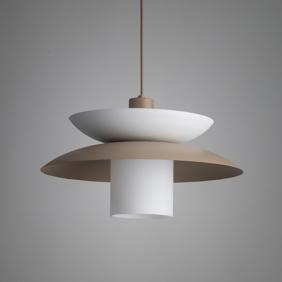 Lampa Wisząca Tk Lighting Verado Beżowa Biała Metalowa Z Kloszem